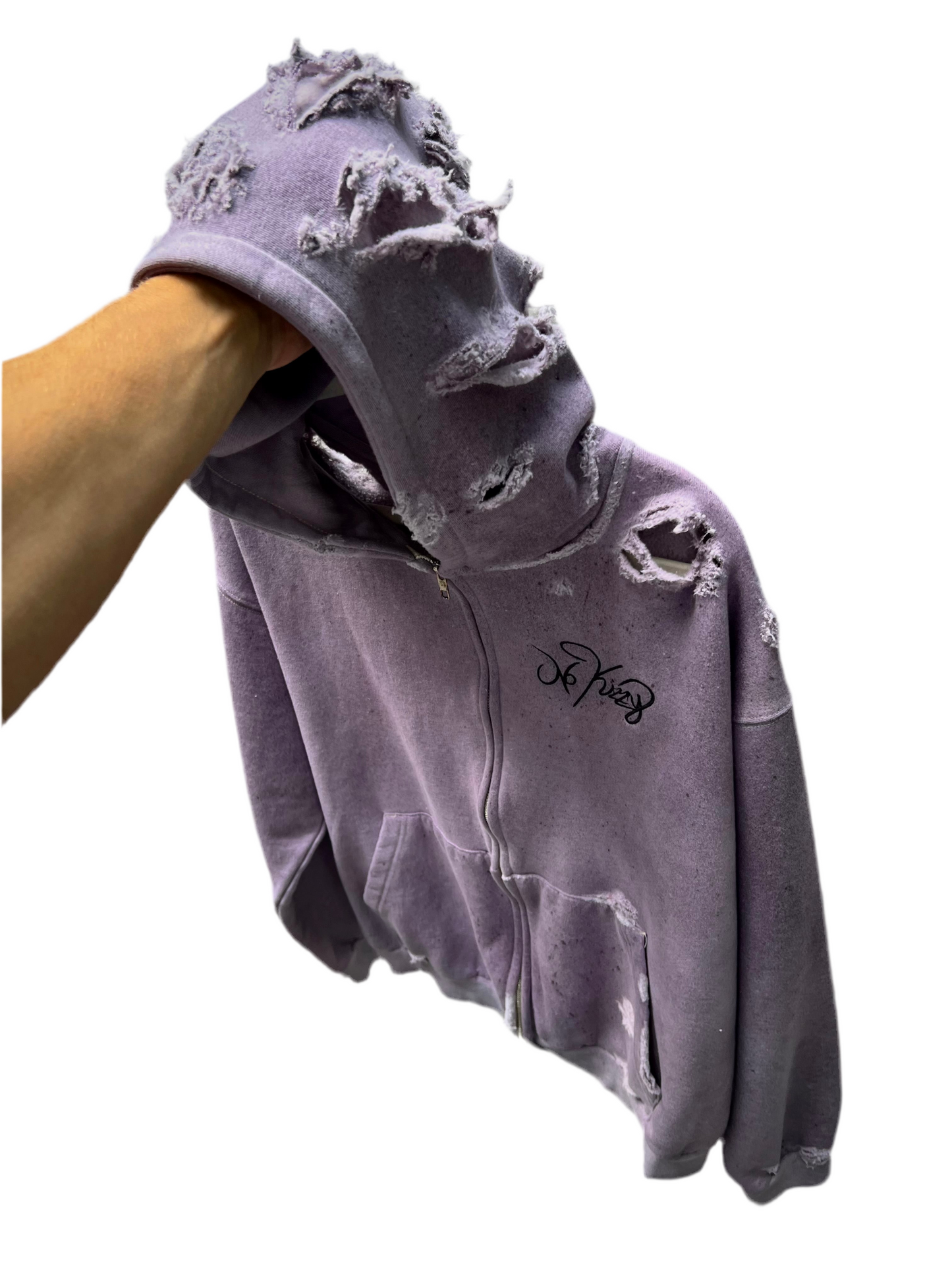 Warped Violet Zip-Up Hoodie