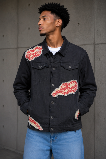 Fractured Denim Jacket