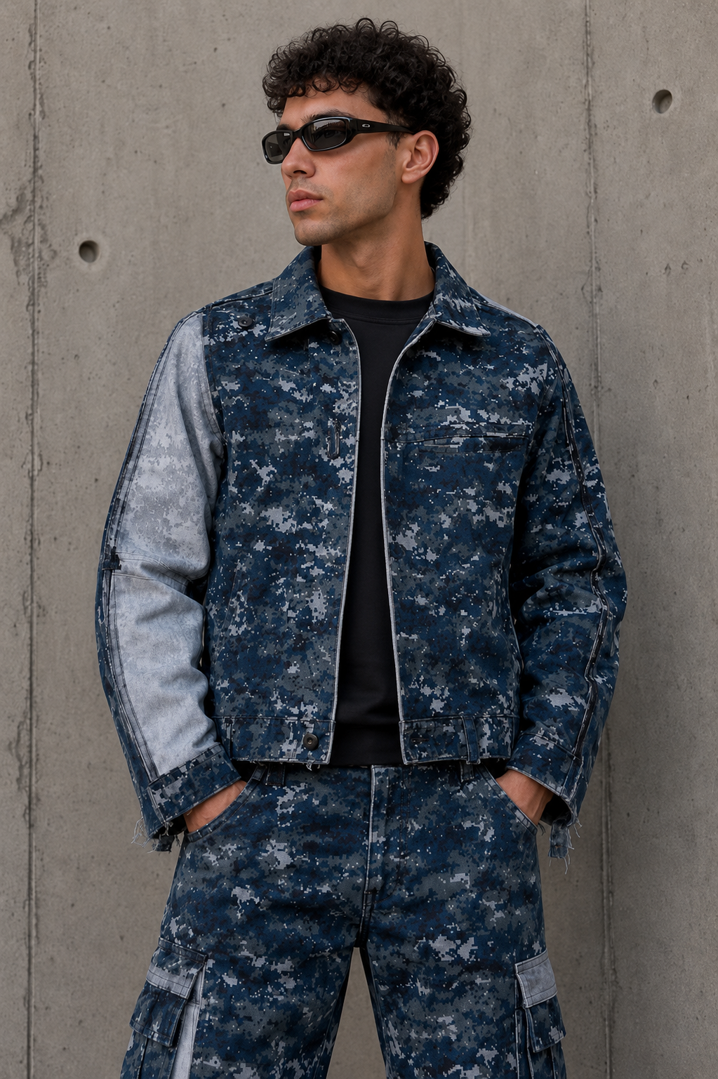Navy Blue Digital Jacket