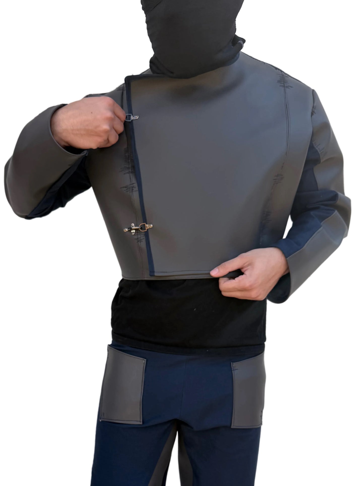 Leather Cropped Motto Jacket