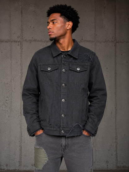 Midnight Tear Denim Jacket
