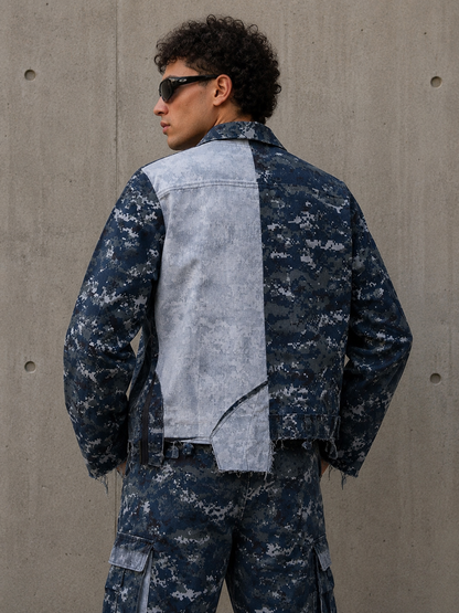 Navy Blue Digital Jacket