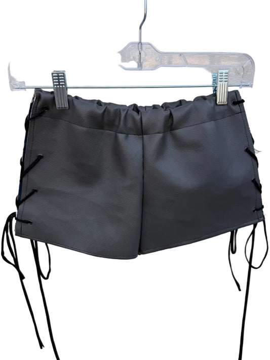 Lace-Up Leather Shorts