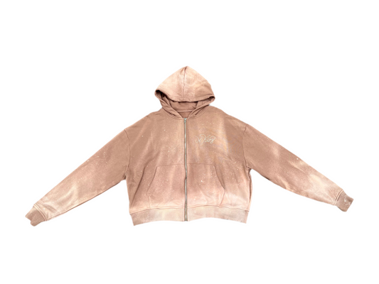 Wood Grain Zip-Up Hoodie