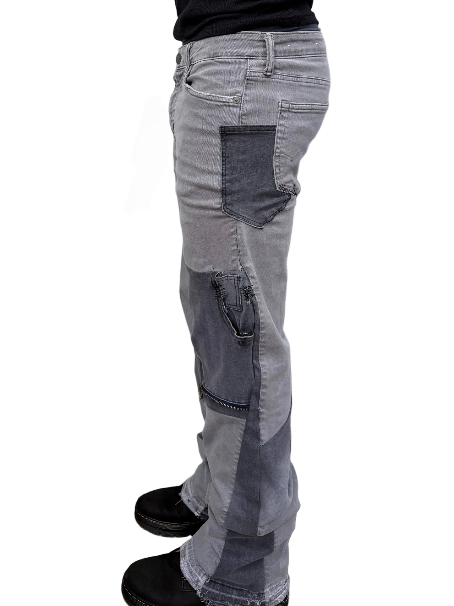 Greyscale Patchwork Jeans